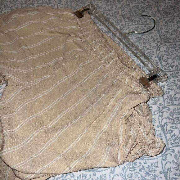 Boho chic beach pants nude flowy coverup linen style pool wide leg size L - Picture 5 of 5